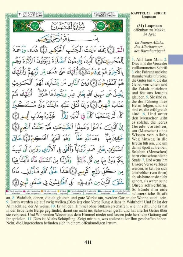 Coran Tajweed Quran With Meaning Translation And Transliteration I...