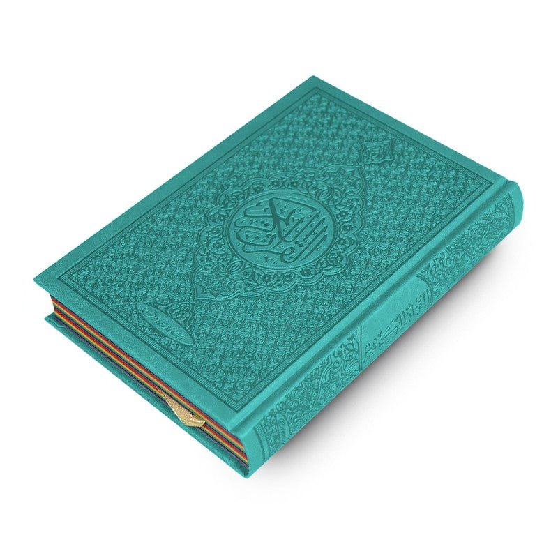 Coran Arc-en-ciel Arabe Lecture Hafs – couverture Vert-Bleu – Orientica