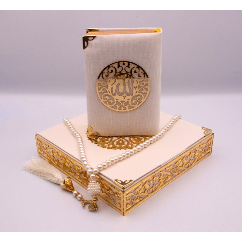 Coffret cadeau Al - imen : Box (Saint Coran Arabe de Poche + Chapelet) Noir Moyen (14x20) Al - imen