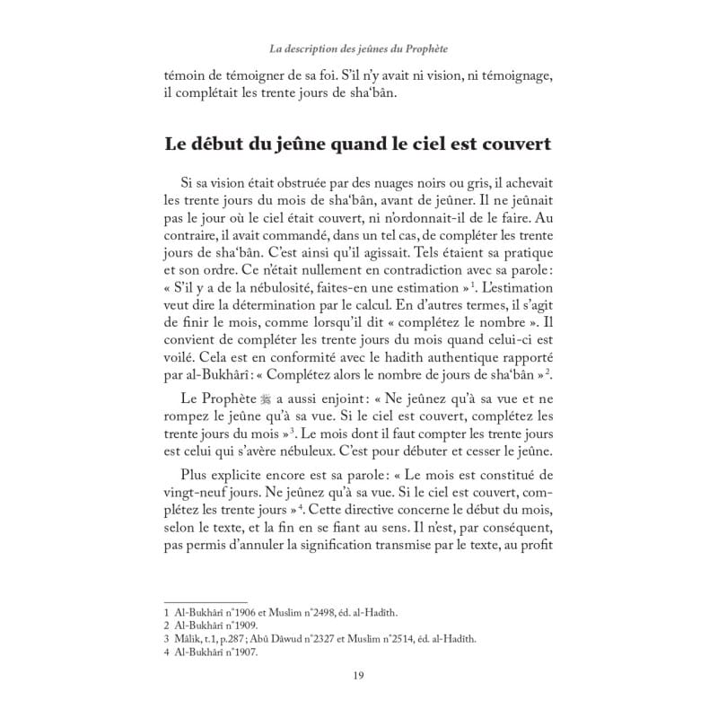 LA DESCRIPTION DES JEÛNES DU PROPHÈTE - IBN QAYYIM AL-JAWZIYYA - Editions al-hadith Al-Hadîth Livre > Islam > Ramadan 9782875453907 Librairie Musulmane Al-imen