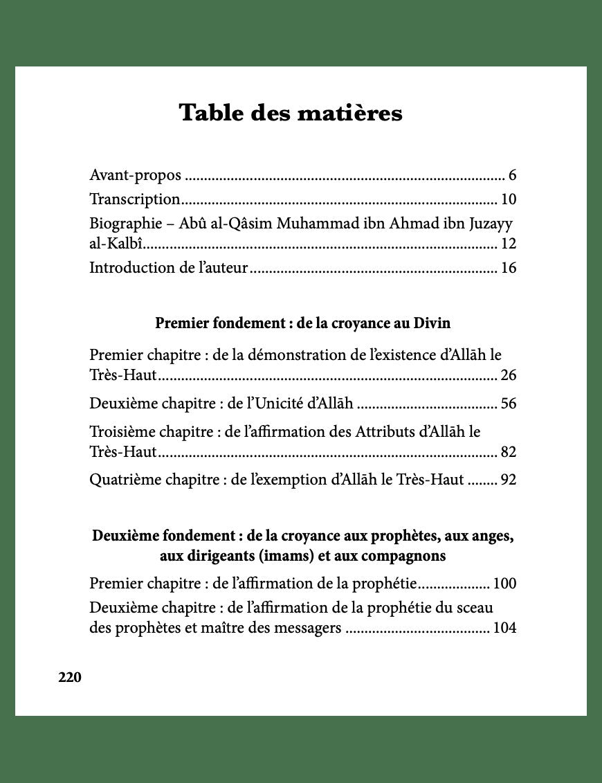 La lumière éclatante des fondements de la croyance religieuse - ibn Juzayy - Dar al Andalus - Éditions Ribât Ribât Livre > Islam > Histoire du monde arabo-musulman 9782491948269 Librairie Musulmane Al-imen