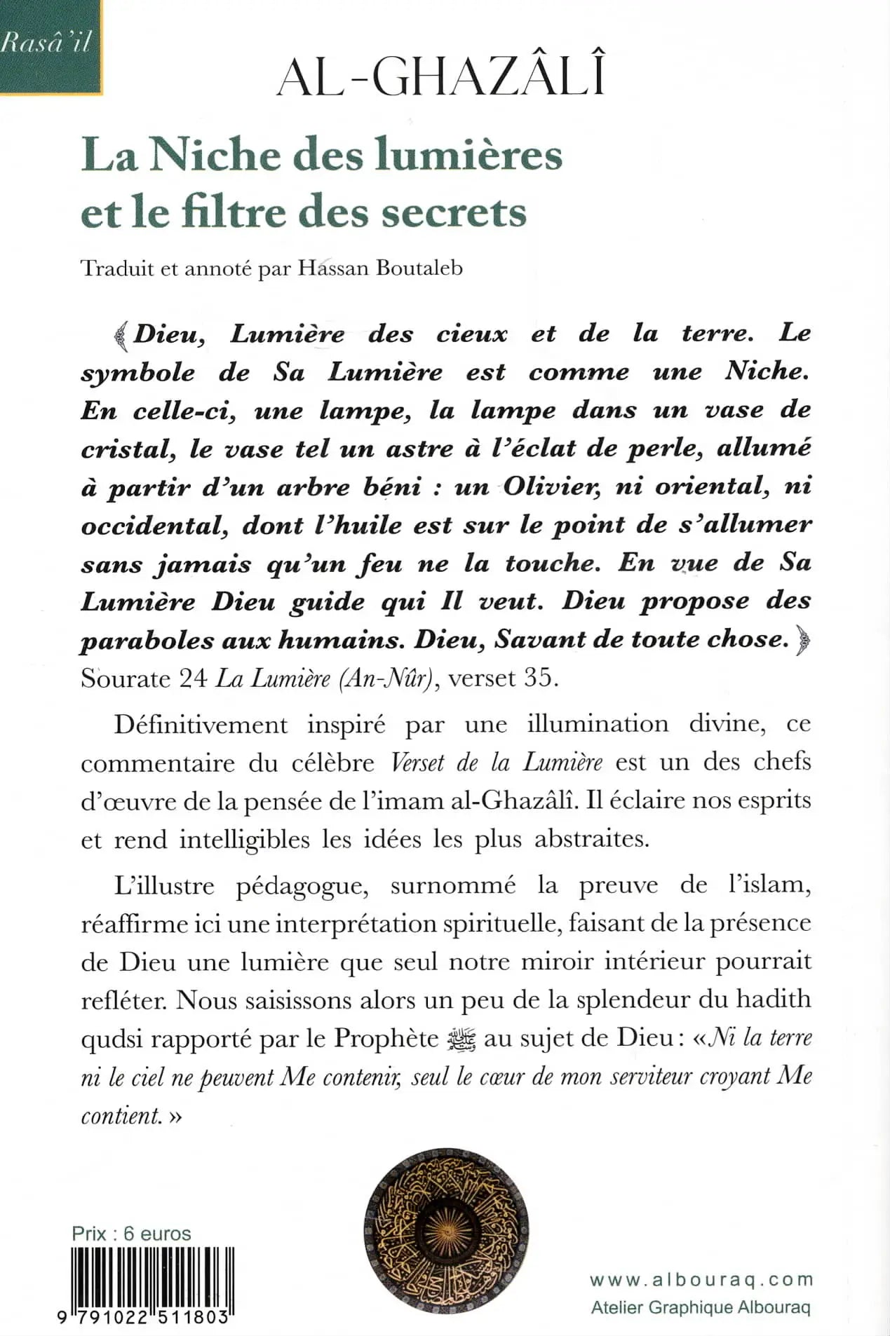 La Niche des lumières et le filtre des secrets (Bilingue/Poche) par Abu Hamid Al - Ghazali Al - imen