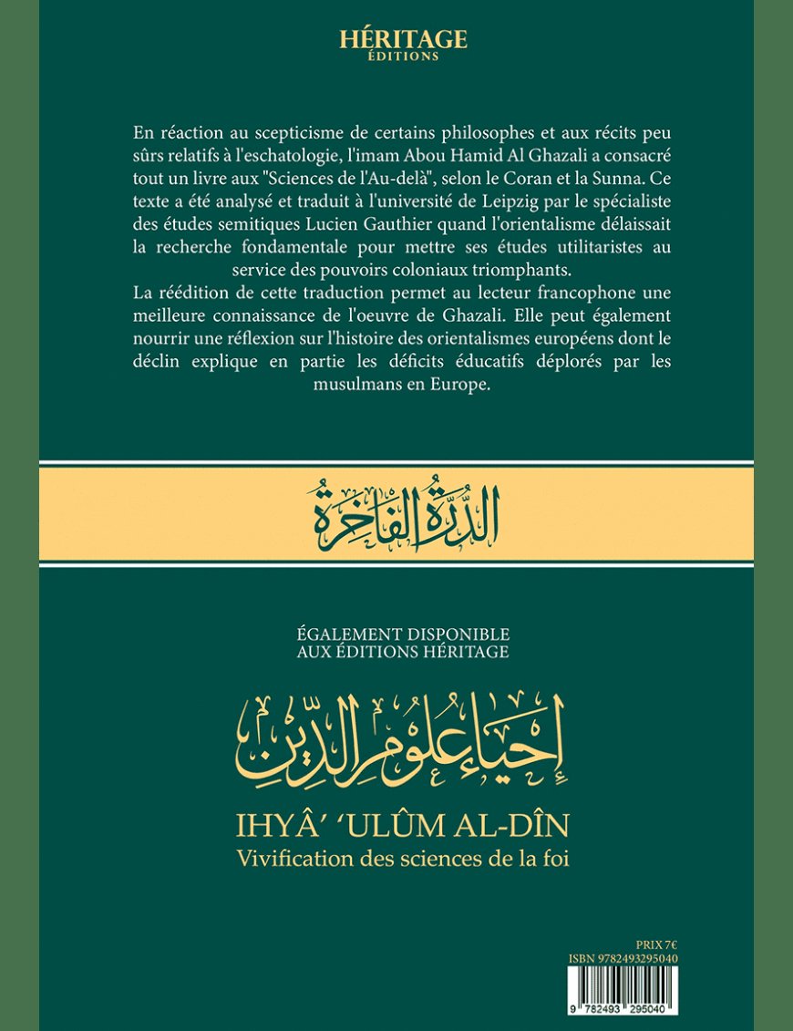 La perle précieuse - Traité d'eschatologie de l'imam Ghazali - Héritage - Al-Bayyinah Al-Bayyinah Livre > Islam > Foi et Spiritualité 9782493295040 Librairie Musulmane Al-imen