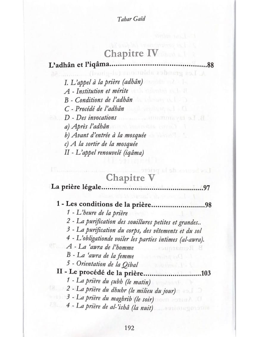 La prière en islam - devoir central de la religion - Tahar Gaid - Éditions Iqra Iqra Livres > Islam > Apprendre l'Arabe 9782916316161 Librairie Musulmane Al-imen