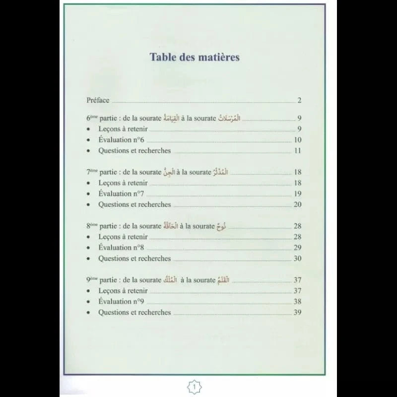 Le Saint Coran : Chapitre Tabarak bilingue français - arabe Al - imen
