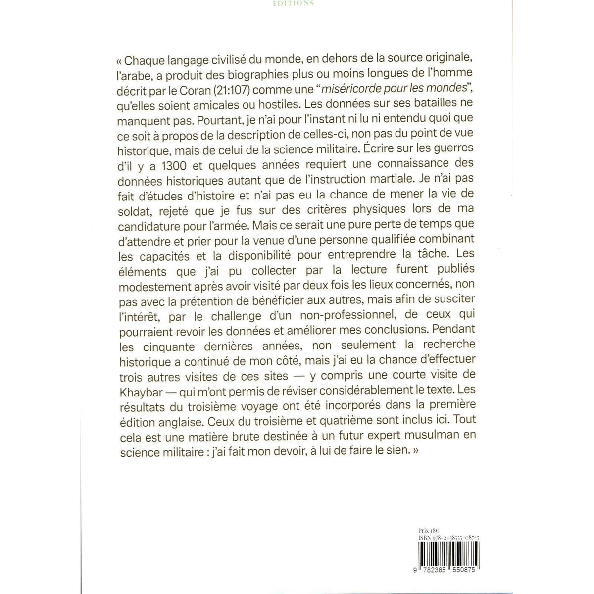 Les batailles du Prophète - Muhammad Hamidullah (1908-2002) - Héritage Héritage Livres > Islam 9782385550875 Librairie Musulmane Al-imen