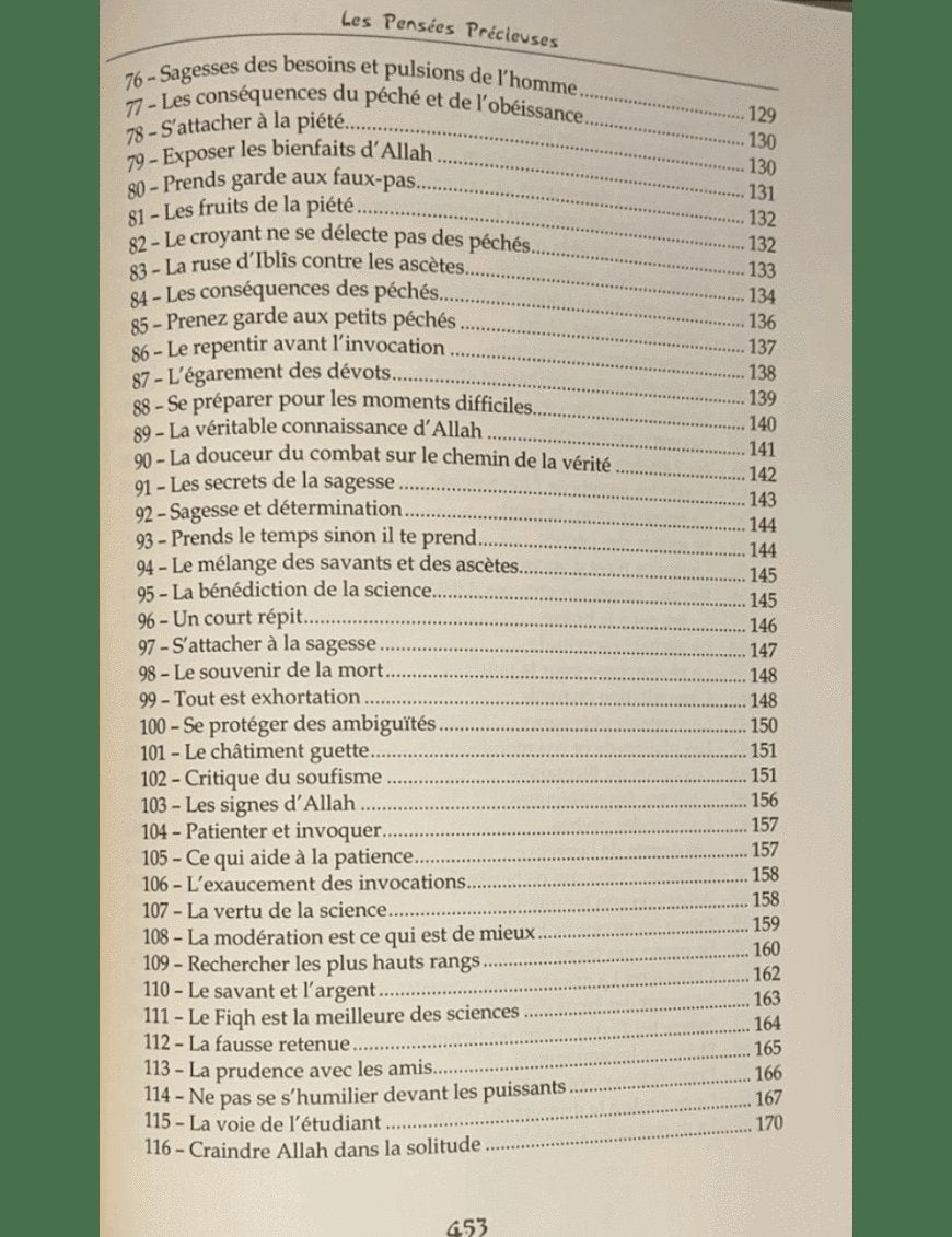 Les pensées précieuses - ibn al Jawzi - Tawbah - Éditions Tawbah Tawbah Livre > Islam > Foi et Spiritualité 9782916457260 Librairie Musulmane Al-imen