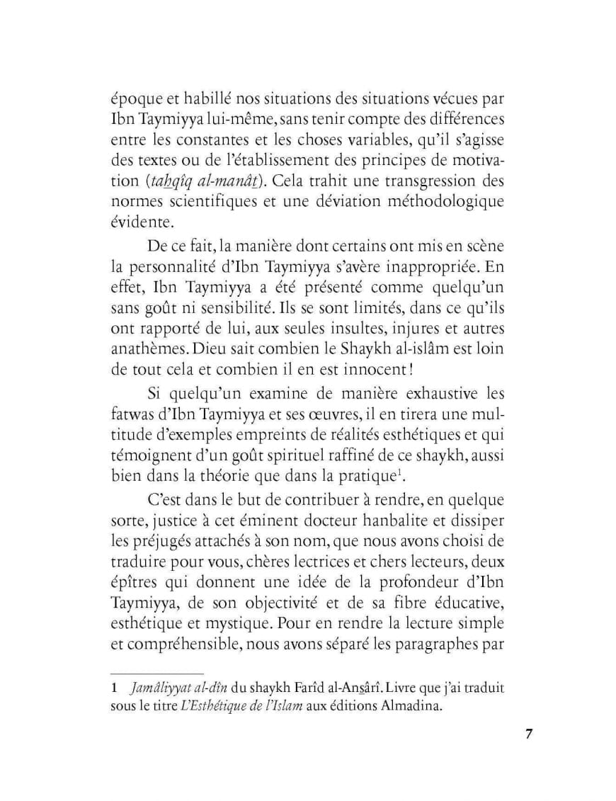 Les voies du cheminement spirituel - Ibn Taymiyyah - Al Bayyinah Al-Bayyinah Livre > Islam > Essai 9782902526147 Librairie Musulmane Al-imen