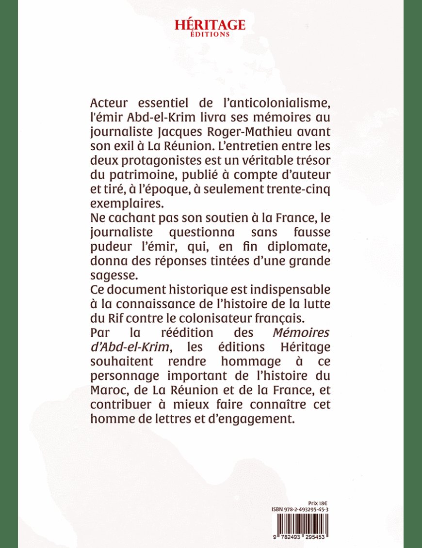 Mémoires d'Abd-el-Krim Khattabi - Héritage - Al-Bayyinah Al-Bayyinah Livre > Islam > Histoire du monde arabo-musulman 9782493295453 Librairie Musulmane Al-imen