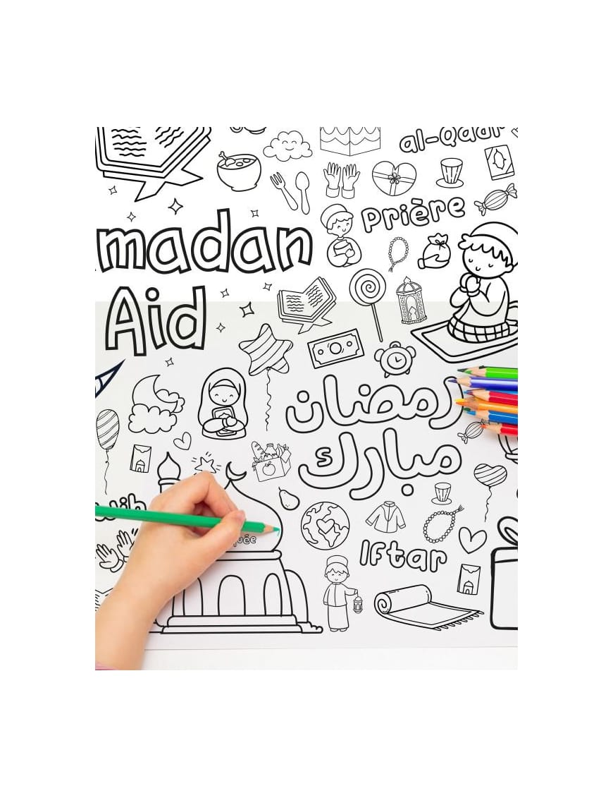 Mon Grand Poster "Ramadan & Aid" à colorier - DeeniLearn - DeeniLearn DeeniLearn Livre Islam Enfant 9782931241011 Librairie Musulmane Al-imen