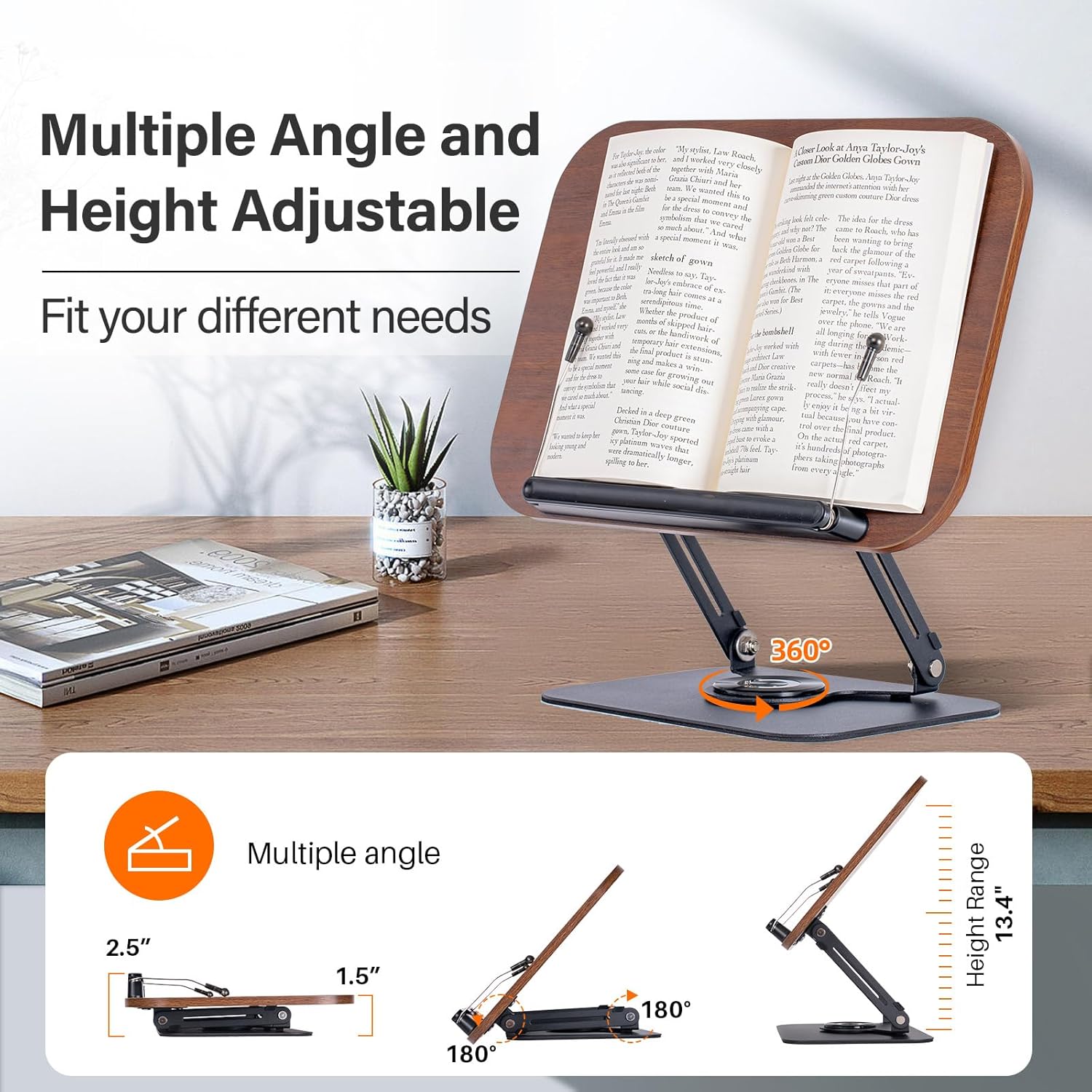 Pupitre Porte Coran Réglable – Support de Lecture Rotatif 360° Librairie Al-imen Porte Coran 5430000231111 Librairie Musulmane Al-imen