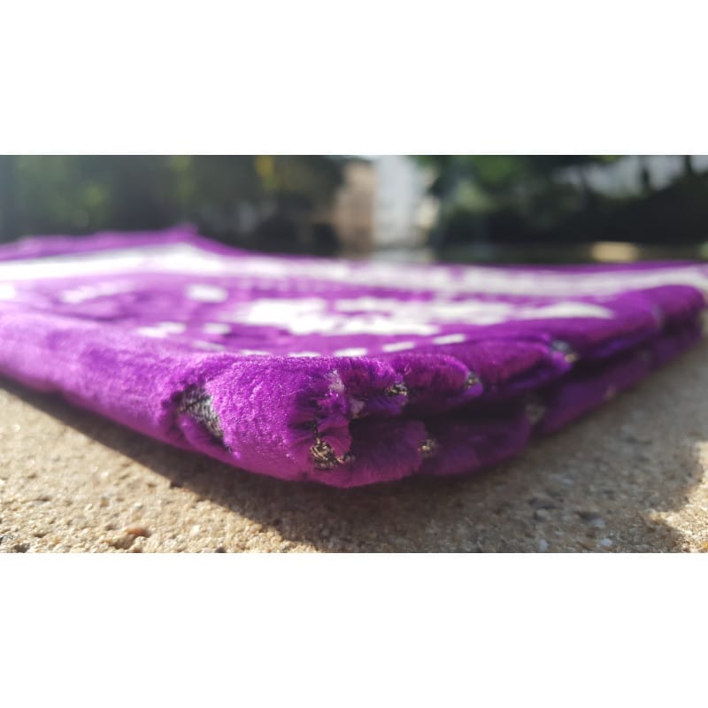 Tapis de Prière - motif fleurs - Fond Violet indigo Sana Tapis de prière > Velours 3700495404600 Librairie Musulmane Al-imen