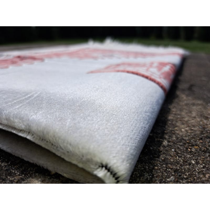 Tapis KAABA - Fond BLANC Motif MARRON SAUMON Sana Tapis de prière > Velours 3701633101290 Librairie Musulmane Al-imen